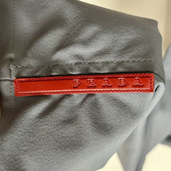 Prada Womens Red-Tab Nylon Pants Size 44 Straight Leg Gray Pockets Italy Luxury - Picture 9 of 16